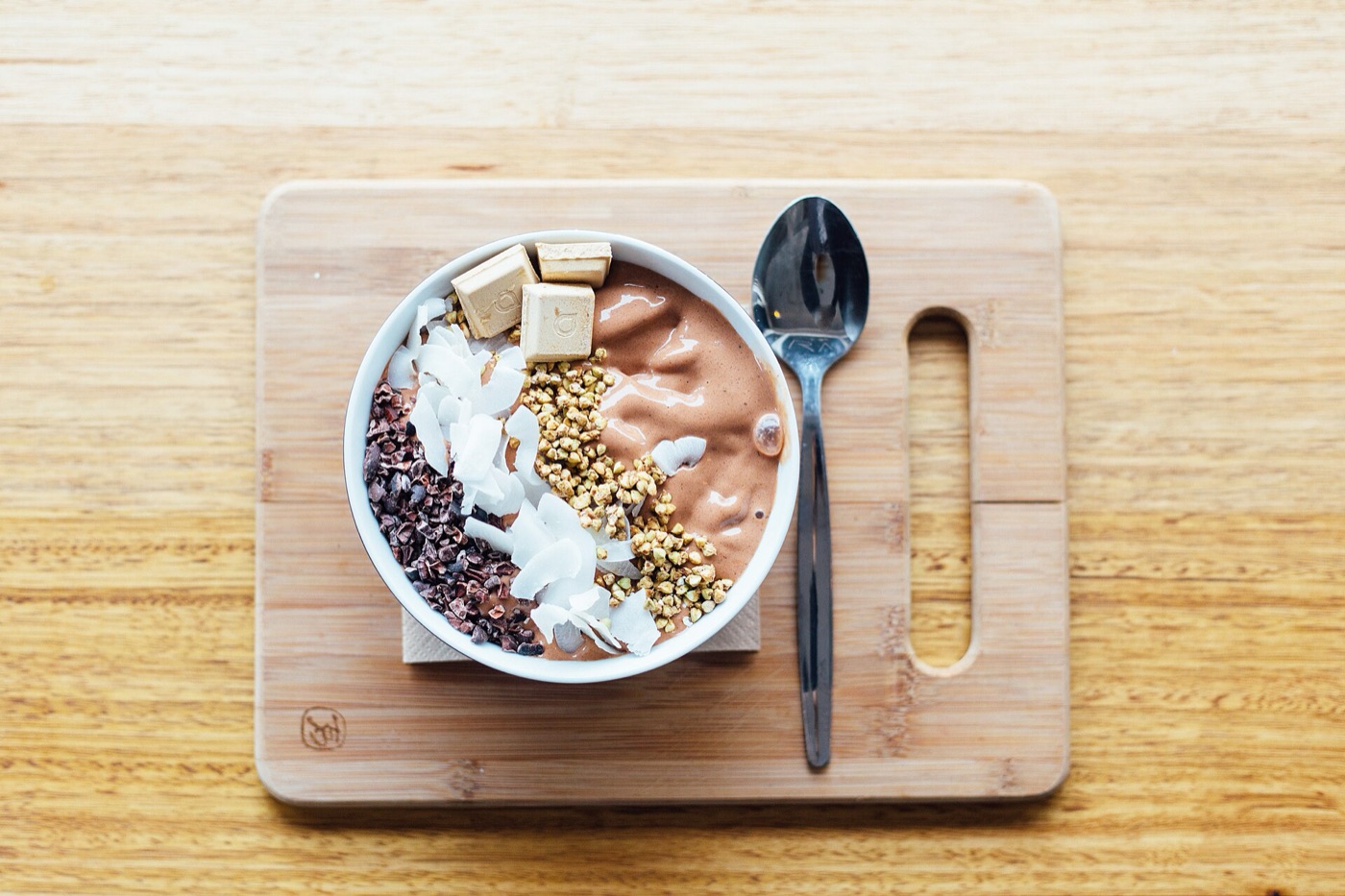 A protein-rich smoothie bowl — an easy, nutritious soft food during recovery after facial surgery