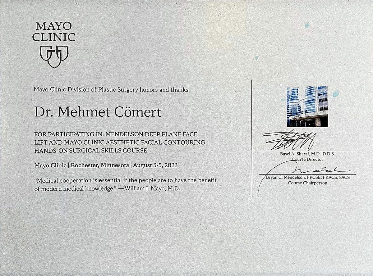 Mayo Clinic — Mendelson Deep Plane Face Lift & Aesthetic Facial Contouring